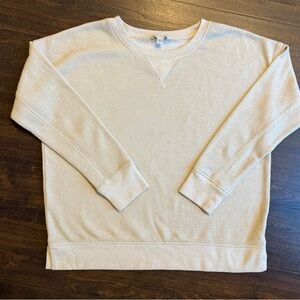 American Eagle cream w/ metallic gold sparkle Pullover Sweatshirt, Size Large
